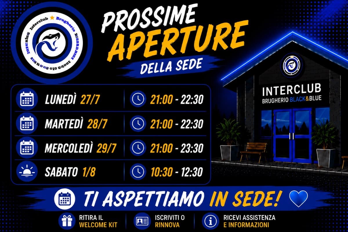 Prossime aperture della sede di questa settimana!
