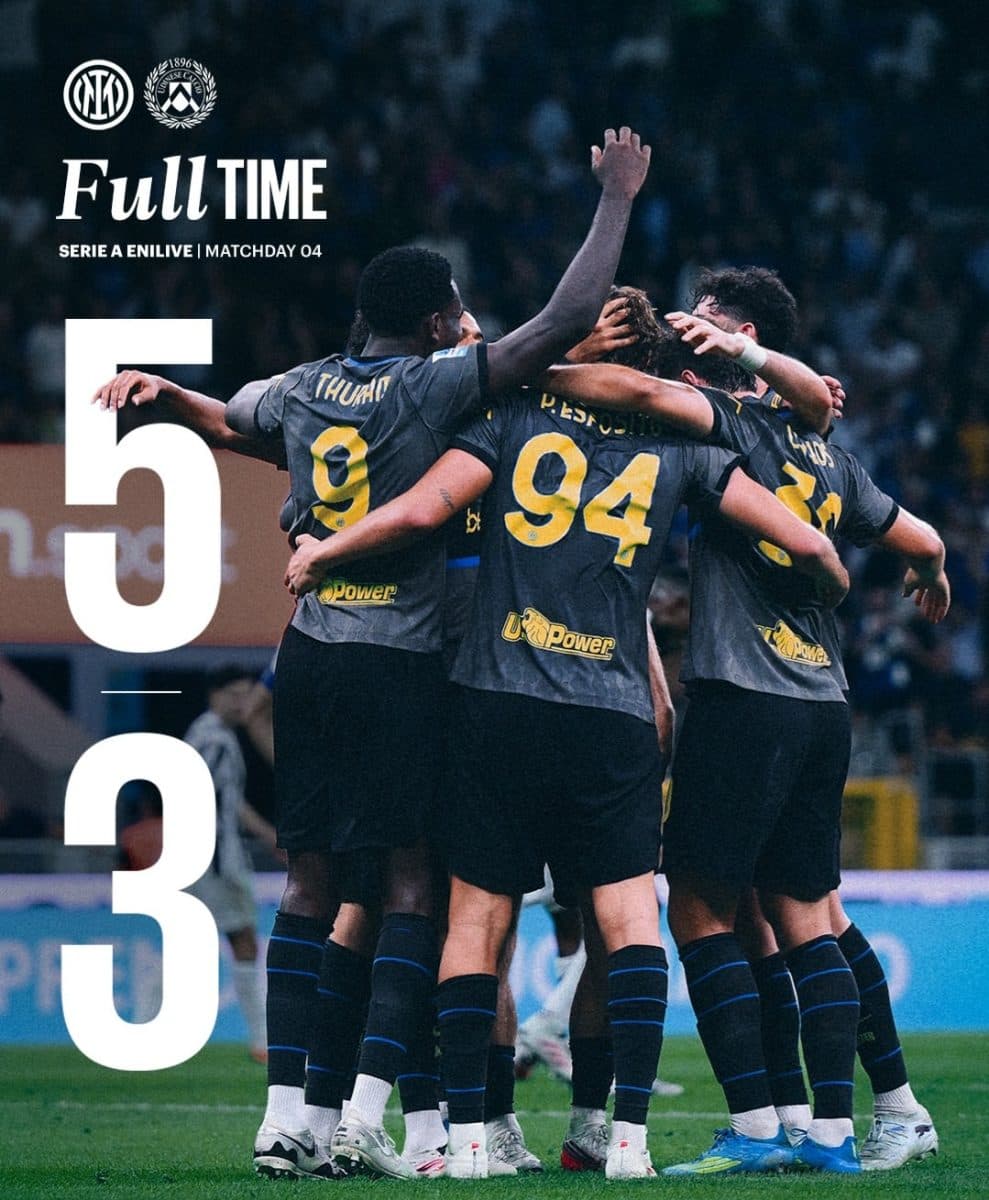 Altra rimonta: l'Inter sconfigge l'Udinese